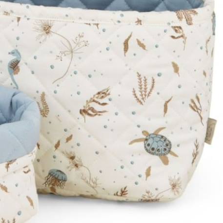 Lot de 2 paniers de rangement matelassés sea garden Bleu, marron, écru 2 - vertbaudet enfant 
