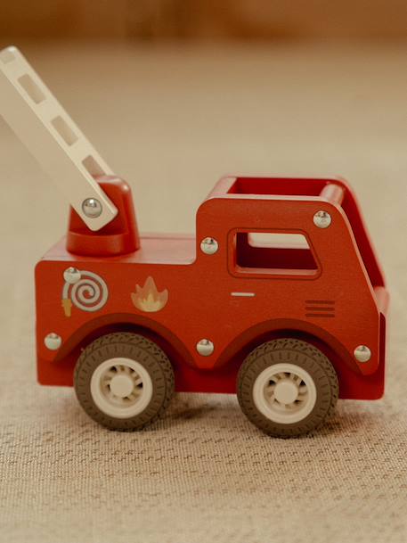 Camion pompier en bois rouge 1 - vertbaudet enfant 
