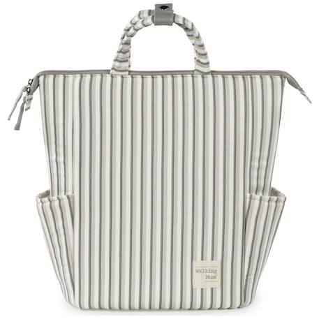 Sac à dos à langer botton rayures Beige 1 - vertbaudet enfant 
