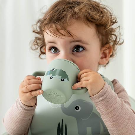 Tasse à bec à 2 anses en silicone playground vert Vert 4 - vertbaudet enfant 
