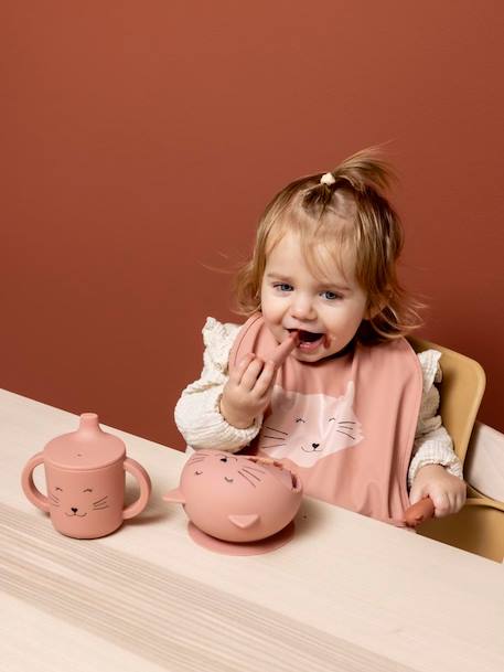 Set repas bébé Mr. Lion jaune+rose pâle+vert 8 - vertbaudet enfant 