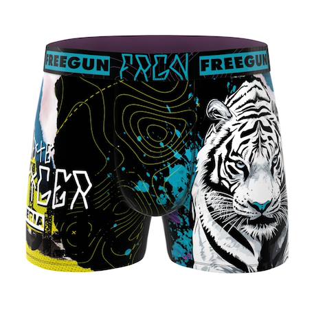 Lot de 3 boxers junior collection pop art animals Noir/jaune/orange/bleu/fushia/turquoise/blanc 2 - vertbaudet enfant 