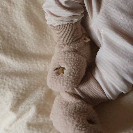 Chaussons bébé polaire safa oxford tan (0-3 mois) Ecru, jaune, vert 5 - vertbaudet enfant 