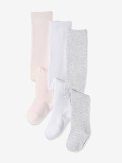 Lot de 3 collants bébé maille BASICS  - vertbaudet enfant