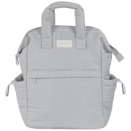 Sac à dos à langer little bloom vichy gris Gris 3 - vertbaudet enfant 