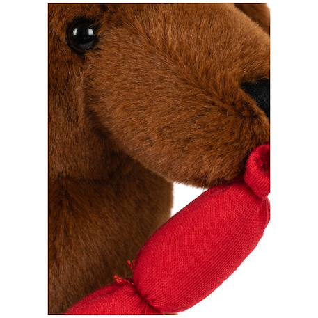 Peluche chien saucisse chorizo et son panier Marron, rouge, écru 4 - vertbaudet enfant 
