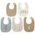 Lot de 5 bavoirs imperméables jollies Blanc, marron, bleu 2 - vertbaudet enfant 