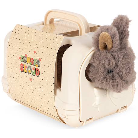 Peluche chien et sa caisse Gris, blanc, noir 1 - vertbaudet enfant 