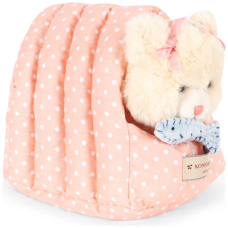 Peluche chat calore beige et son panier Beige, rose 1 - vertbaudet enfant 