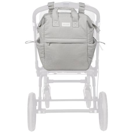 Sac à dos à langer little bloom vichy gris Gris 2 - vertbaudet enfant 