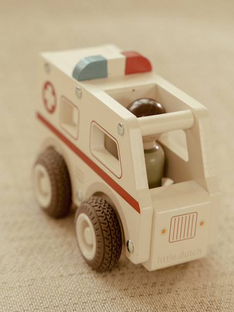 Ambulance en bois blanc 2 - vertbaudet enfant 