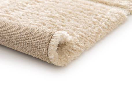 Tapis doux et épais en polyester recyclé effet relief calligramme Beige sable+Blanc pur 4 - vertbaudet enfant 