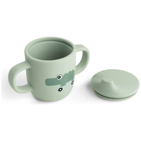 Tasse à bec à 2 anses en silicone playground vert Vert 2 - vertbaudet enfant 