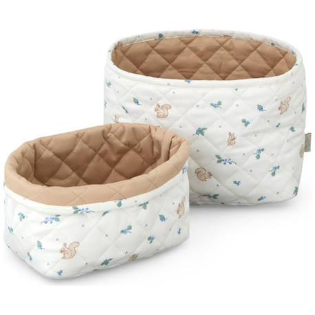 Lot de 2 paniers de rangement matelassé blueberries Bleu, marron, banc 1 - vertbaudet enfant 