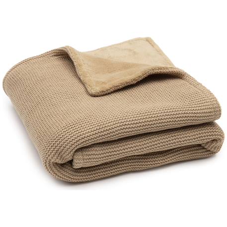 Couverture basic knit hazel-fleece (75 x 100 cm) Marron 1 - vertbaudet enfant 