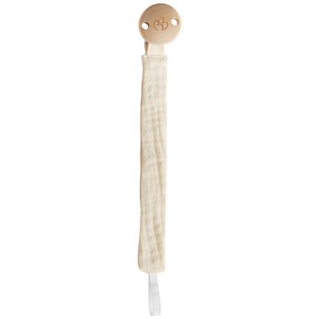 Attache-sucette en gaze de coton mousse de lait Ivoire 1 - vertbaudet enfant 