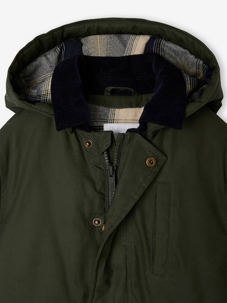 Parka garçon capuche amovible lichen 6 - vertbaudet enfant 