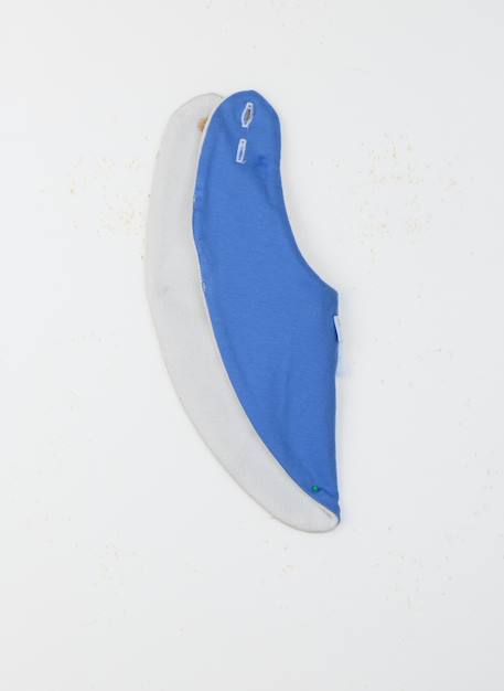 Bavoir bandana bébé Ecru / verso bleu+Ecru / verso rayé rouge et bleu+Ecru / verso rayé vert+Fuchsia/ecru verso ecru+Vert/ecru verso ecru 2 - vertbaudet enfant 