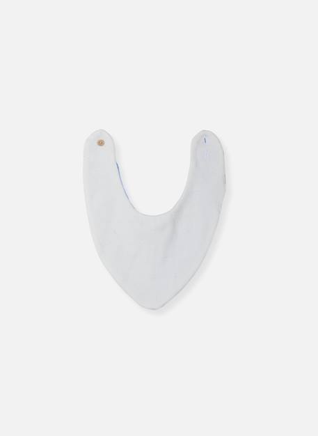 Bavoir bandana bébé Ecru / verso bleu+Ecru / verso rayé rouge et bleu+Ecru / verso rayé vert+Fuchsia/ecru verso ecru+Vert/ecru verso ecru 1 - vertbaudet enfant 