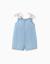 Combishort en jean avec bretelles à motif floral Bleu 2 - vertbaudet enfant 