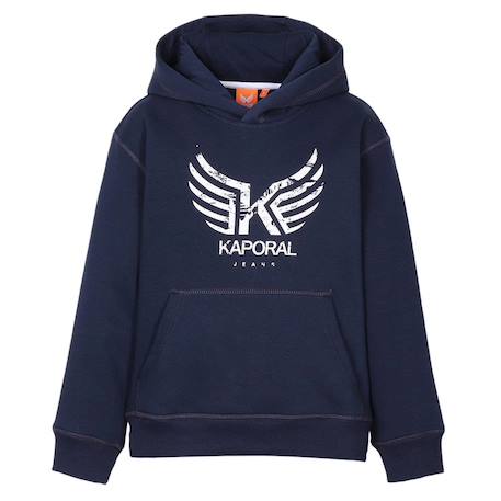 Sweat à capuche Bleu foncé+Marine 4 - vertbaudet enfant 