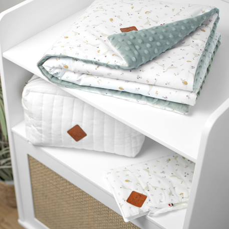 Plaid réversible en minky sidonia Gris+Lilas+Vert de gris 15 - vertbaudet enfant 