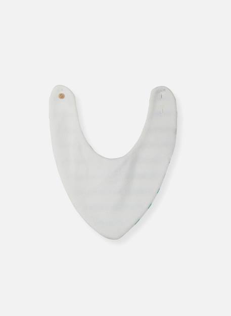 Bavoir bandana bébé Ecru / verso bleu+Ecru / verso rayé rouge et bleu+Ecru / verso rayé vert+Fuchsia/ecru verso ecru+Vert/ecru verso ecru 7 - vertbaudet enfant 