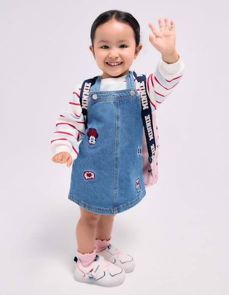 Robe salopette en jean avec broderie minnie Bleu 1 - vertbaudet enfant 