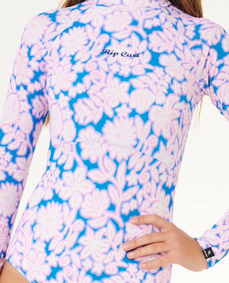 Maillot une pièce manches longues sunshine upf fille Bleu électrique 6 - vertbaudet enfant 