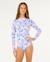 Maillot une pièce manches longues sunshine upf fille Bleu électrique 1 - vertbaudet enfant 