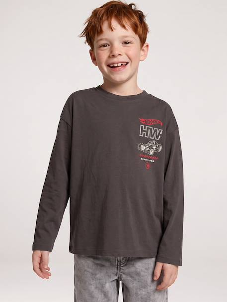 T-shirt manches longues Hot Wheels garçon gris 1 - vertbaudet enfant 