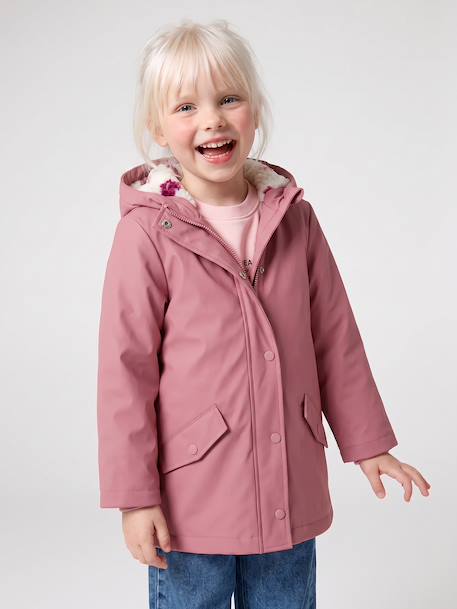 Ciré fille à capuche doublé sherpa anthracite+indigo+mauve+multicolore+vert 11 - vertbaudet enfant 