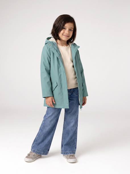 Ciré fille à capuche doublé sherpa anthracite+indigo+mauve+multicolore+vert 30 - vertbaudet enfant 