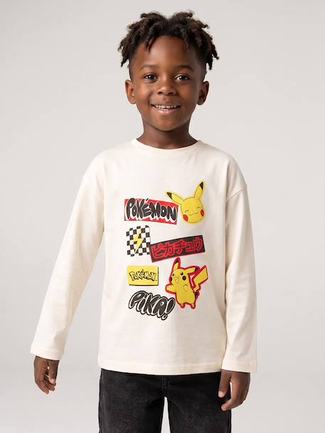 T-shirt manches longues Pokemon garçon écru 3 - vertbaudet enfant 