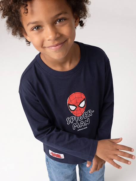 T-shirt manches longues Spiderman garçon marine 1 - vertbaudet enfant 