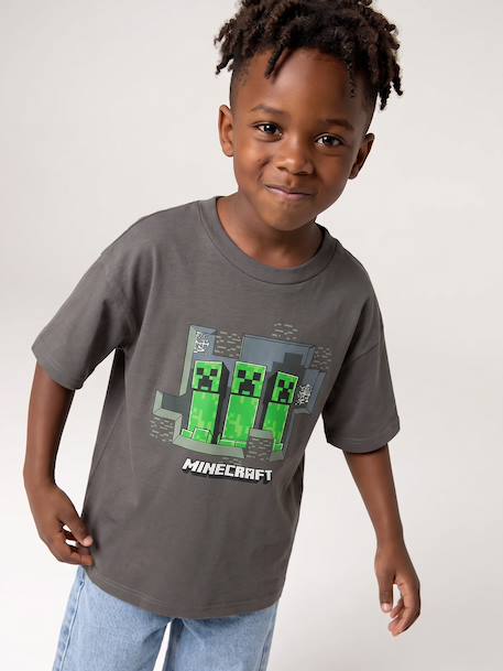 T shirt manches courtes Minecraft garçon gris souris 2 - vertbaudet enfant 