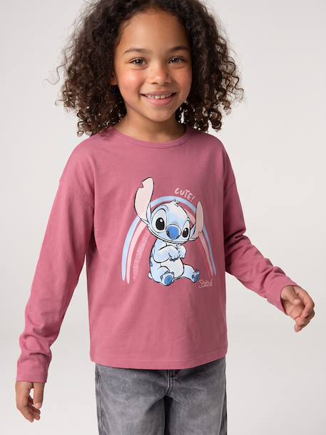 T-shirt manches longues Lilo et Stitch vieux rose 2 - vertbaudet enfant 