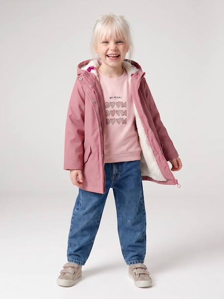 Ciré fille à capuche doublé sherpa anthracite+indigo+mauve+multicolore+vert 13 - vertbaudet enfant 