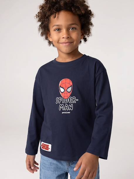 T-shirt manches longues Spiderman garçon marine 2 - vertbaudet enfant 