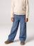 Jean large fille bleu moyen+denim brut 1 - vertbaudet enfant 