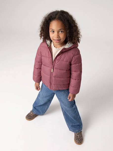 Doudoune fille légère à capuche lilas+marine+prune+rose+vert de gris 17 - vertbaudet enfant 