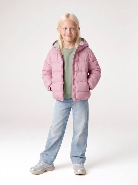 Doudoune fille légère à capuche lilas+marine+prune+rose+vert de gris 8 - vertbaudet enfant 