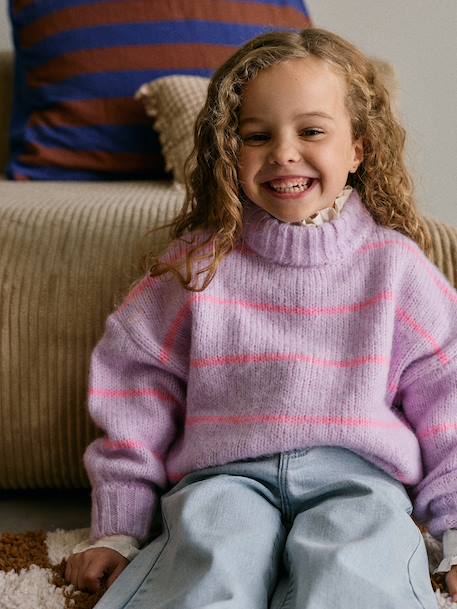 Pull loose fille violet 2 - vertbaudet enfant 