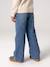 Jean large fille bleu moyen+denim brut 7 - vertbaudet enfant 