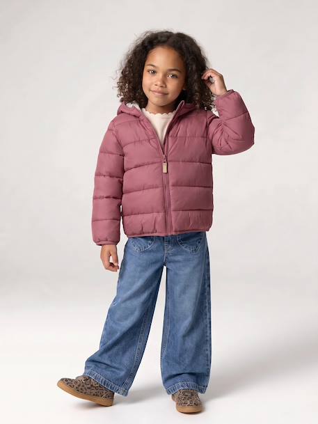 Doudoune fille légère à capuche lilas+marine+prune+rose+vert de gris 16 - vertbaudet enfant 
