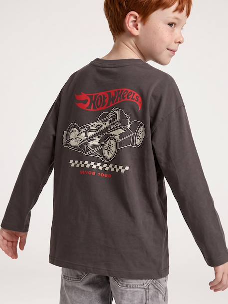 T-shirt manches longues Hot Wheels garçon gris 2 - vertbaudet enfant 