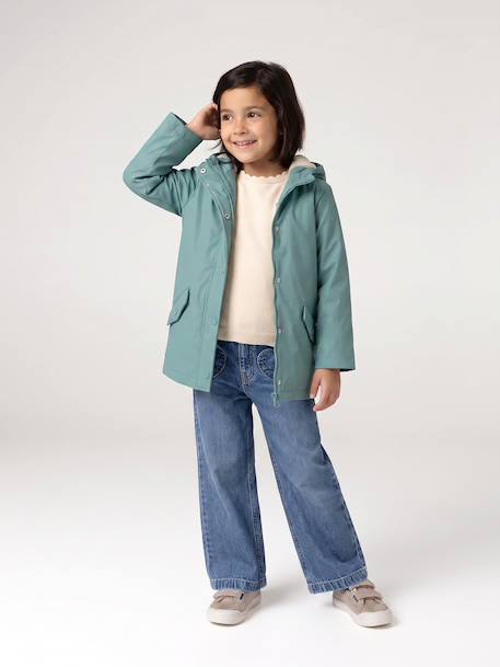 Ciré fille à capuche doublé sherpa anthracite+indigo+mauve+multicolore+vert 29 - vertbaudet enfant 
