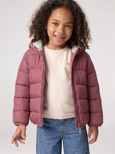 Doudoune fille légère à capuche lilas+marine+prune+rose+vert de gris 14 - vertbaudet enfant 