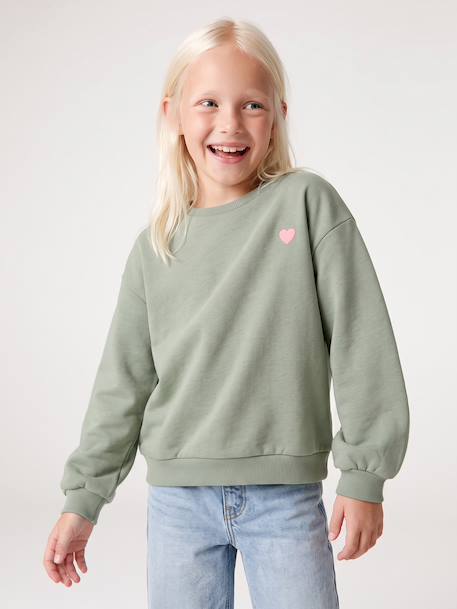 Sweat fille motif imprimé anthracite+corail+sauge+vanille+violine 11 - vertbaudet enfant 