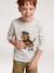 T-shirt manches longues garçon blanc chiné+bordeaux+gris ardoise 2 - vertbaudet enfant 